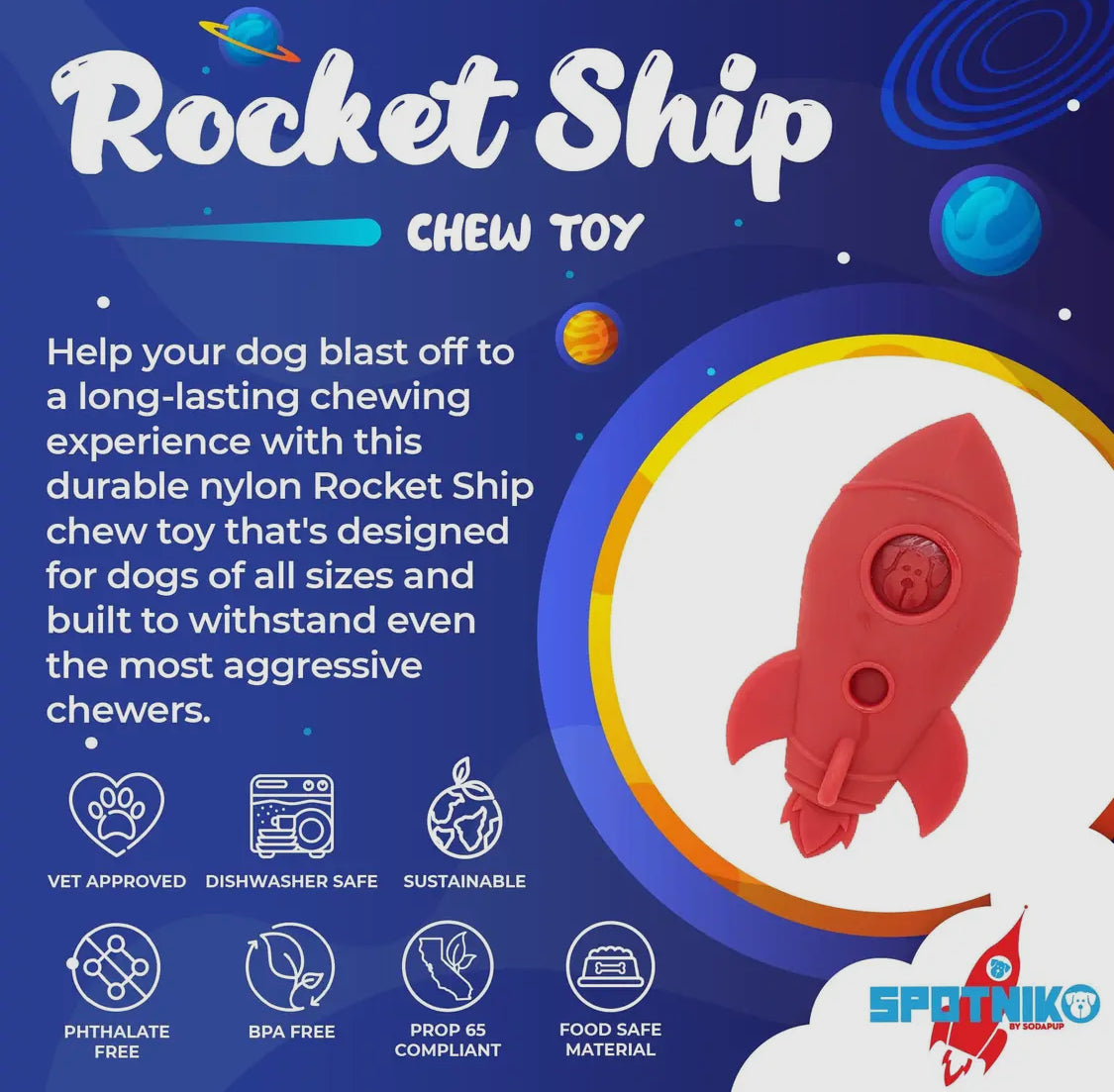 Rocket Ship Chew Toy