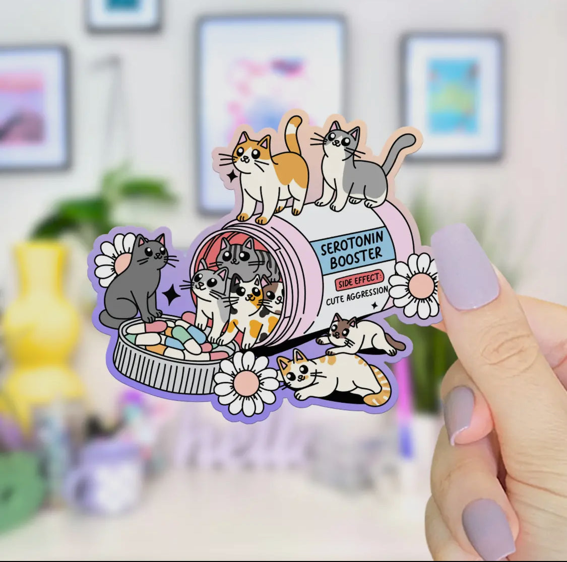 Cat Seratonin Sticker