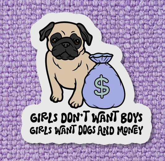 Dogs and money sticker