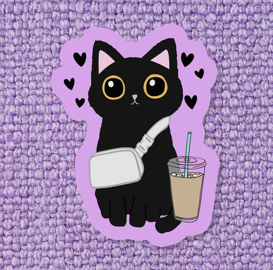 Coffee cat sticker