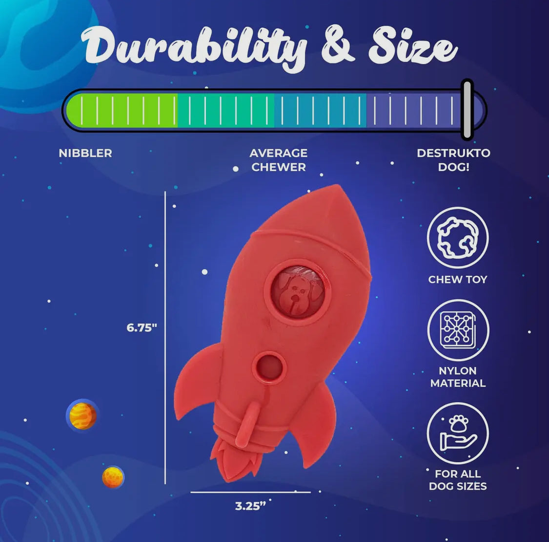 Rocket Ship Chew Toy