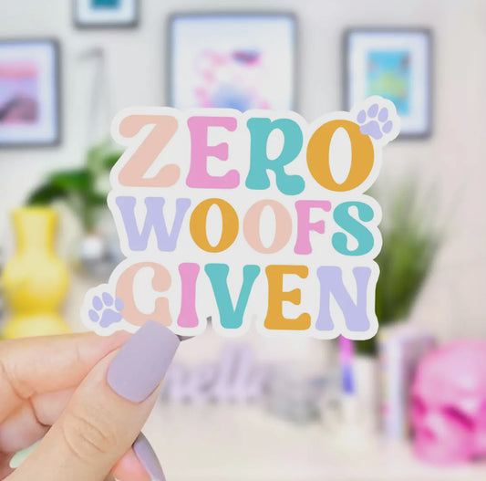 Zero Woofs Sticker